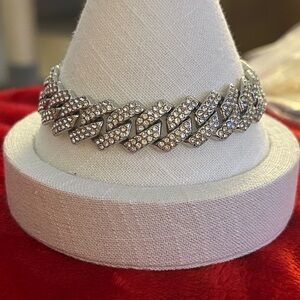New‎ Cuban Silver CZ Bracelet